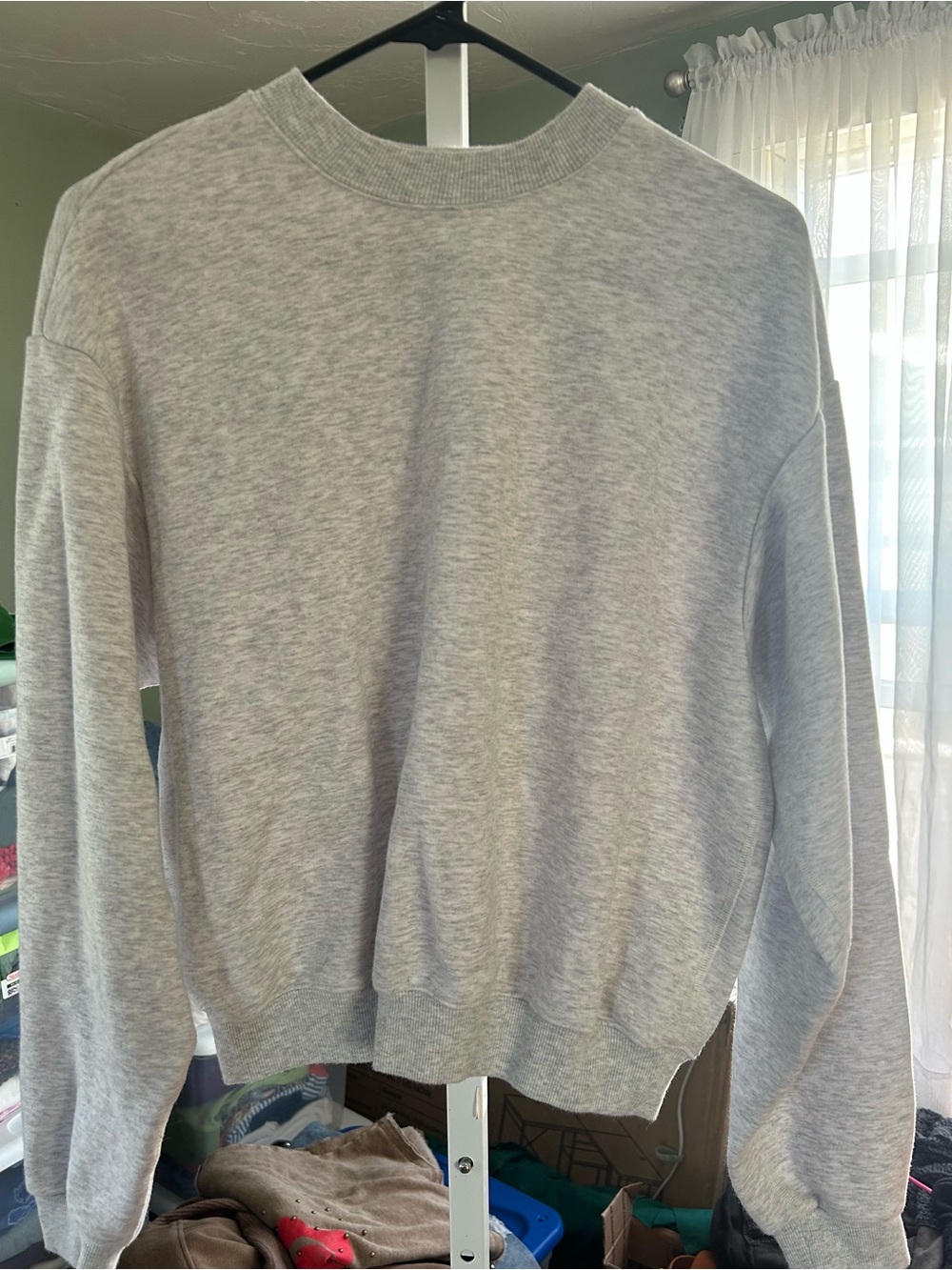 SKIMS Crewneck Sweatshirt in Heather Gray - Picture 2 of 4